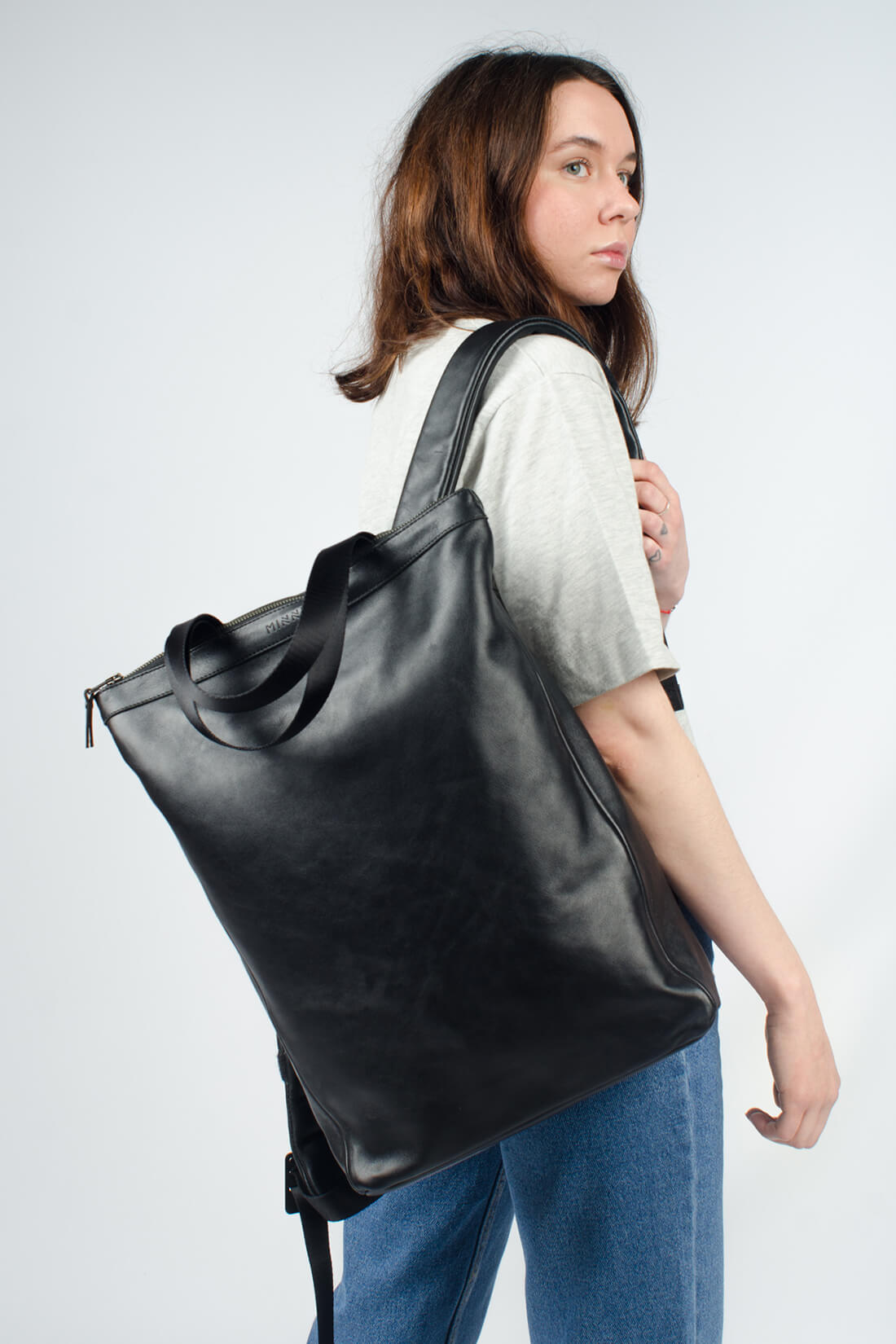 Рюкзак Solid Leather Black 