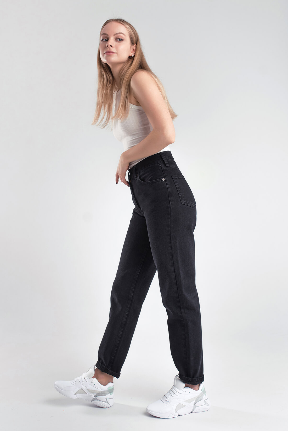 Джинсы Mom Jeans Gray