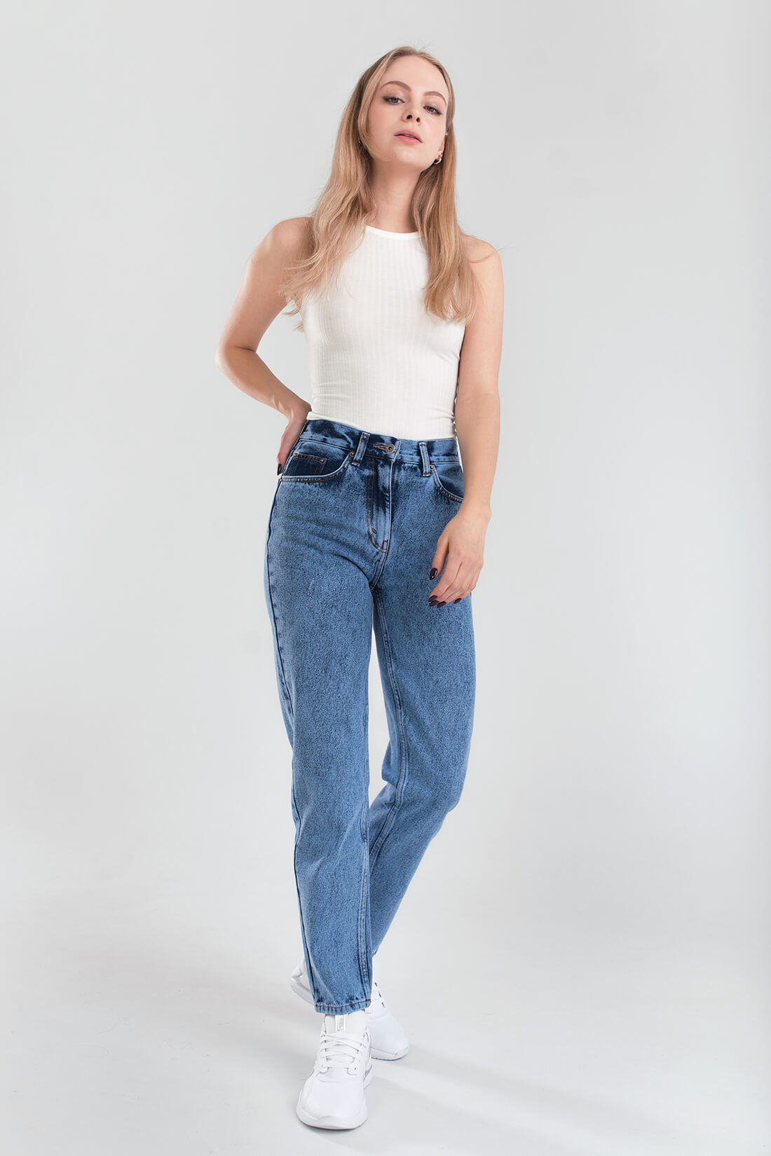 Джинсы Mom Jeans Marble